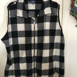 Chaps black white check vest 2 x
